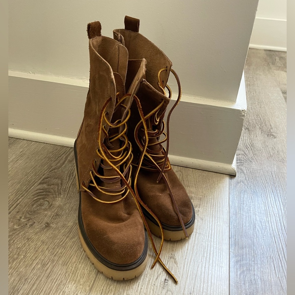 Free People Dylan Lace-up Platform Hiker Boots